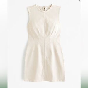 Abercrombie & Fitch Shell Denim Mini Dress Beige
